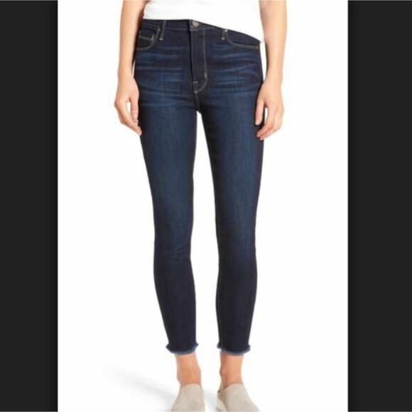 PARKER SMITH FRAYED HEM BOMBSHELL SKINNY JEANS DARK WASH WOMEN'S SIZE 29 - Picture 16 of 16